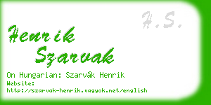 henrik szarvak business card